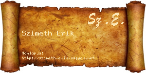 Szimeth Erik névjegykártya